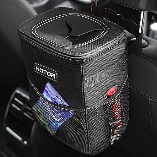 HOTOR Trash Can with Lid and Storage Pockets 100 Leak Proof Organizer Waterproof Garbage Can Multipurpose Trash Bin for Car Black 0 belly baby and beyond