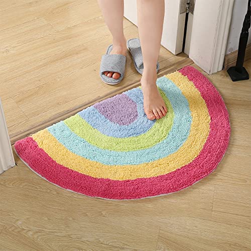 Habudda Rainbow Rug Decor Doormat Bath Mat Bathroom Classroom Bedroom Outdoor Indoor Entrance Front Floor Cute Shower Bathmat Soft Non Slip Carpet for Boy and Girl Kids Pure Cotton 32x 20 0 belly baby and beyond
