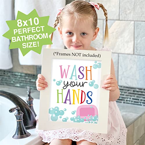Hadley Designs 6 Reversible Kids Colorful Bathroom Decor Wall Art 8x10 Funny Bathroom Wall Decor Kids Bathroom Decor For Bathroom Pictures Bathroom Rules Wall Decor Funny Bathroom Signs Decor 0 0 belly baby and beyond