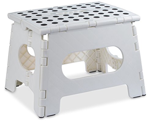 Handy Laundry Folding Step Stool The Lightweight Step Stool Sturdy Enough to Support Adults Safe Enough for Kids Opens Easy with One Flip for Kitchen Bathroom Bedroom Kids or Adults White 0 belly baby and beyond