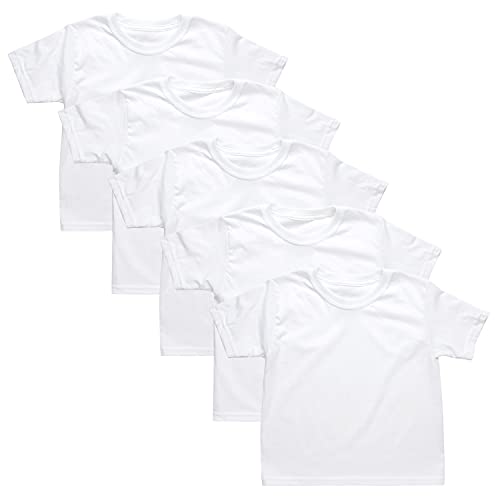 Hanes Toddler Boys Undershirts White T Shirts for Babies Crew Tees 5 Pack 0 belly baby and beyond