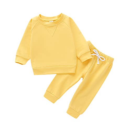 Happy Town Fall Outfits for Toddler Girl Boy Long Sleeve Top and Long Pants Set Toddler Sweatsuits 0 belly baby and beyond
