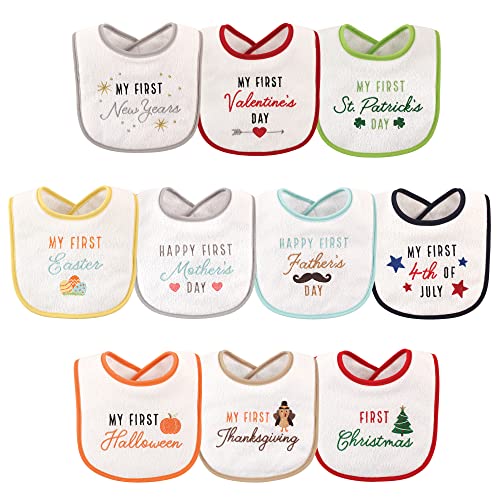 Hudson Baby Unisex Baby Cotton Terry Drooler Bibs With Fiber Filling 0 belly baby and beyond