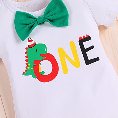 The Big One Birthday Outfit Baby Boys Bowtie Romper Suspenders