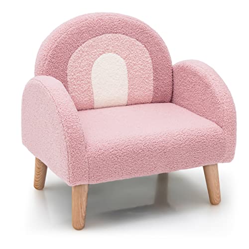INFANS Kids Sofa Toddler Armchair with Solid Wooden Frame Anti Tipping Design Plush Fabric Upholstered Children Chair for Nursery Kindergarten Playroom Preschool Gift for Boys Girls Toddler Couch 0 belly baby and beyond