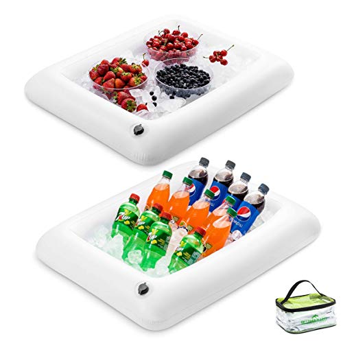 Inflatable Serving salad bar buffet With Drain New INNOVATIVE VALVE For EASY InflationDeflation By Food Drink Holder For Picnics Barbeques Parties 28 x 22 x 4 2 Pack 0 belly baby and beyond