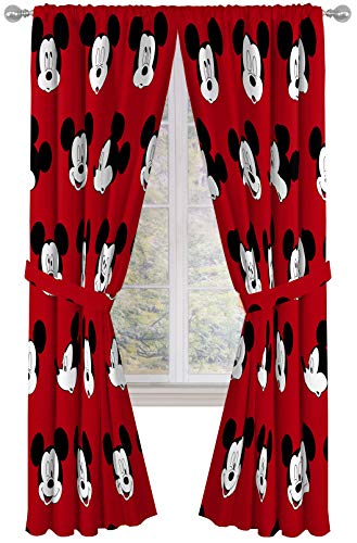 Jay Franco Disney Mickey Mouse Cute Faces 84 inch Drapes 4 Piece Set Beautiful Room Decor Easy Set up Window Curtains Include 2 Panels 2 Tiebacks Official Disney Product 0 belly baby and beyond