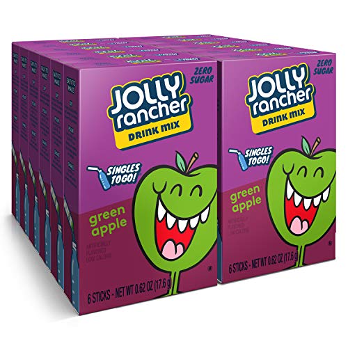 Jolly Rancher Singles To Go Powdered Drink Mix Green Apple 72 Total Servings Sugar Free Drink Powder Just Add Water 062 Ounce Pack of 12 0 belly baby and beyond