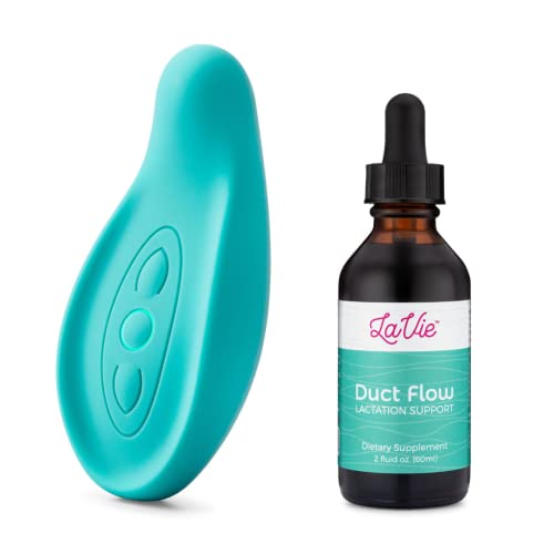 LaVie Lactation Massager and Duct Flow Kit for Prevention Teal Lactation Massager and Duct Flow Tincture for Breastfeeding Nursing Pumping Immune Support 0 belly baby and beyond