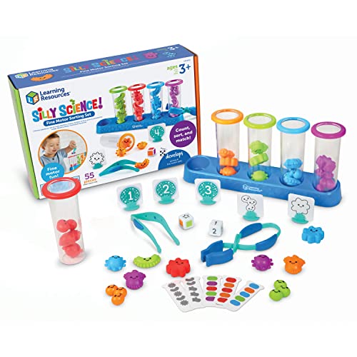 Learning Resources Silly Science Fine Motor Sorting Set STEM Toys for Kids Educational Toy Preschool Fine Motor Skills PreK Manipulatives 55 Pieces Age 3 Gifts for Boys and Girls 0 belly baby and beyond