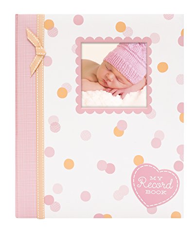 Lil Peach First 5 Years Baby Memory Book Baby Girl Keepsake Book Milestone and Photo Journal Pink Peach Confetti Polka Dots 0 belly baby and beyond