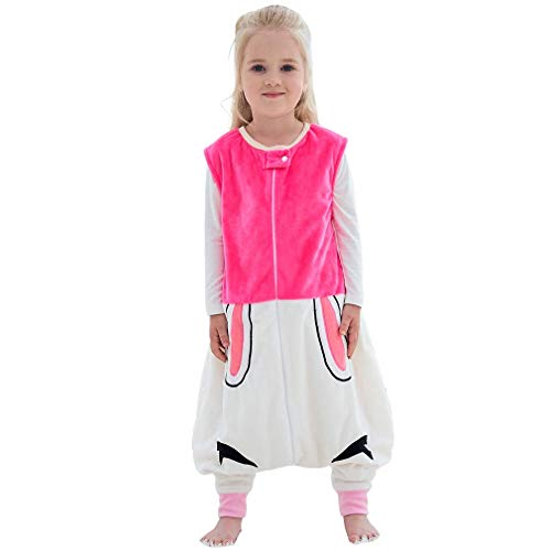 MICHLEY Baby Sleeping Bag Sack with Feet Autumn Winter Swaddle Wearable Blanket Sleeveless Nightgowns for Infant Toddler 1 3T Rose Red Rabbit 0 belly baby and beyond