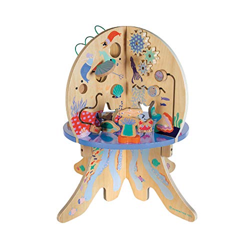 Manhattan Toy Deep Sea Adventure Wooden Toddler Activity Center with Clacking Clams Spinning Gears Gliders and Bead Runs 0 belly baby and beyond