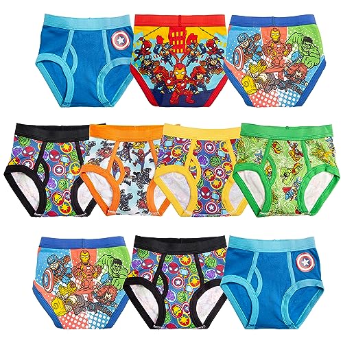Marvel Spiderman and Super Hero Friends 100 Combed Cotton 5PK Boxer Briefs and 7PK or 10PK Briefs in Toddler sizes 0 belly baby and beyond