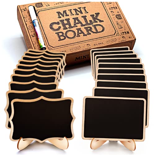 Mini Chalkboard Signs 20 Pack Framed Small Chalkboard Labels with Easel Stand Wooden Blackboard for Table Numbers Food Signs Wedding Signs Message Board Place Cards and Event Decorations 0 belly baby and beyond