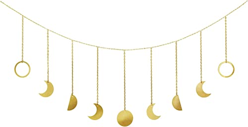 Mkono Moon Phase Wall Hanging Boho Aesthetic Room Decor Metal Moons Garland Hanging Art Bohemian Home Decoration for Girls Room Nursery Bedroom Livingroom Dorm Ideal Gift Gold 50 0 belly baby and beyond