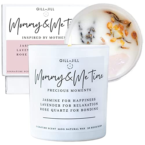 Mommy and Me Time Aromatherapy Candle Gifts for New Moms Expecting Mothers and Women Paraffin Free 100 Natural Soy Wax Blend with Jasmine Rose Quartz Crystal and Lavender 0 belly baby and beyond