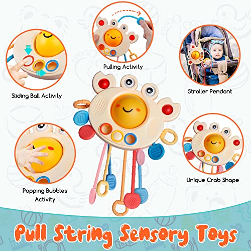 Montessori Baby Toys for Ages 6 18 Months Pull String Teether Stacking Blocks Sensory Shapes Colorful Storage Bin Infant Bath Time Fun 4 in 1 Toddlers Toy Gifts for 1 2 3 Year Old Boys Girls 0 1 belly baby and beyond