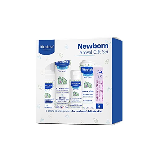 Mustela Newborn Arrival Gift Set Baby Skincare Bath Time Essentials Natural Plant Based 5 Items Set 0 belly baby and beyond