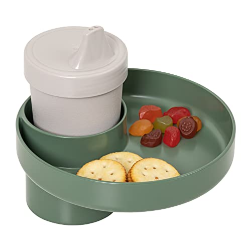 My Travel Tray USA Moss Green A Cup Holder Travel Tray for Car Seats Enjoyed by Toddlers Kids and Adults 0 belly baby and beyond