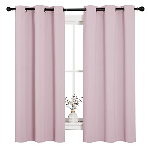NICETOWN Nursery Essential Thermal Insulated Solid Grommet Top Blackout CurtainsDrapes 1 Pair 42 x 63 inches in Baby Pink 0 belly baby and beyond