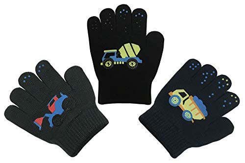 NIce Caps Kids 3 Pairs Magic Stretch Gloves Mittens Boys Girls Toddlers 0 belly baby and beyond