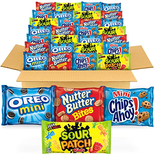 OREO Mini Cookies CHIPS AHOY Mini Cookies SOUR PATCH KIDS Candy Nutter Butter Bites Cookies Candy Variety Pack School Lunch Box Snacks 32 Snack Packs 0 belly baby and beyond