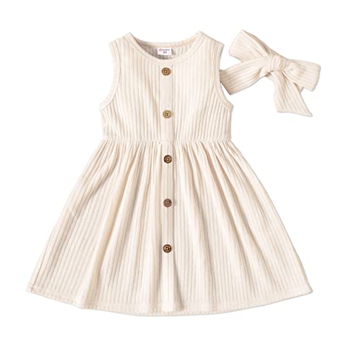 PATPAT Toddler Baby Girl Dresses Cotton Linen Dress Ruffle Sleeveless Casual Boho Outfits 0 2 belly baby and beyond