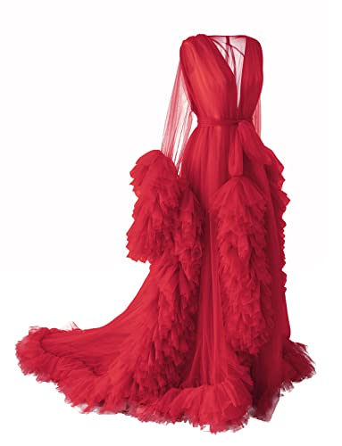 PLUVIOPHILY Maternity Tulle Dress Robe for Photoshoot Baby Shower Photography 0 4 belly baby and beyond