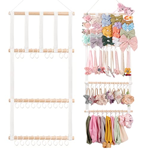 POVETIRE Headband Holder Hair Bows Organizer for Girls Baby Headbands Hair Accessories Organizer Storage Wall Hanging Decor for Toddler Girls Room 0 belly baby and beyond