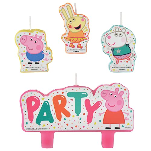 Peppa Pig Confetti Birthday Candles Assorted Sizes 4 Pcs 0 belly baby and beyond