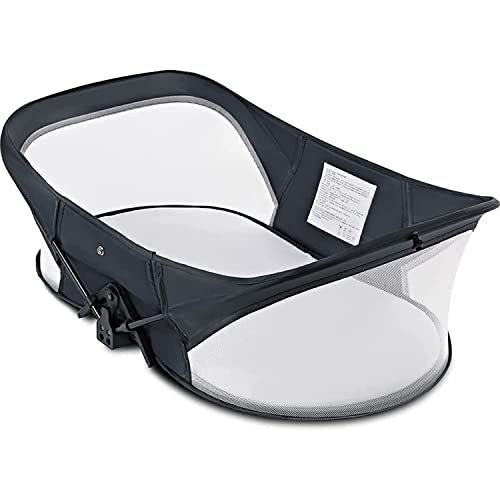 Portable Travel Pod with Mosquito Net and Sunshade CanopyLightweight WashableGray 0 belly baby and beyond