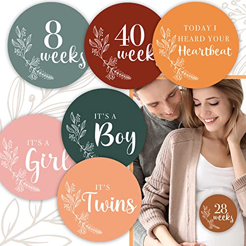 Pregnancy Weekly Milestone Signs 24 Pack Weekly Baby Bump Stickers Baby Shower Pregnancy Gifts for First Time Moms Gender Neutral Pregnancy Photography and Announcement Cards 0 belly baby and beyond