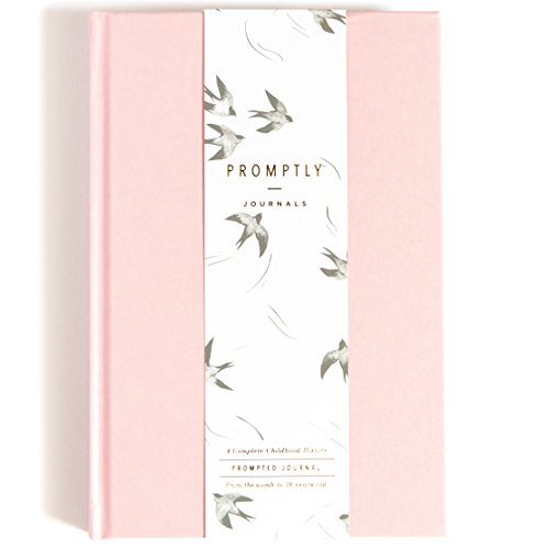 Promptly Journals A Complete Childhood History From Pregnancy to 18 Years Old Blush Pink Leatherette Baby Book and Pregnancy Journal Baby Memory Book 0 belly baby and beyond