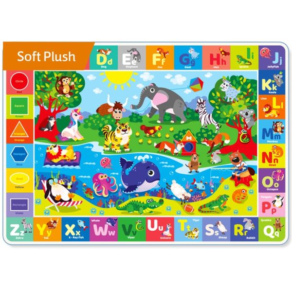 QUOKKA Baby Play Mat for Floor Super Soft Plush Surface ABC Playmat for Toddlers Infants Extra Thick 08cm Large Padded Non Slip Rug for Crawling Playing Foldable Mat 0 belly baby and beyond