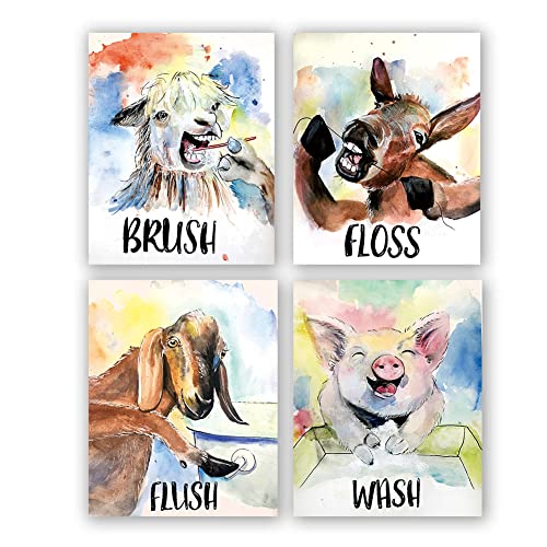 QXNRT Watercolor Funny Bathroom Art Signs Wall Art PrintsKids Colorful Bathroom Decor Wall ArtBoys and Girls Rules Canvas Decor 8 x 10 Inch 0 belly baby and beyond