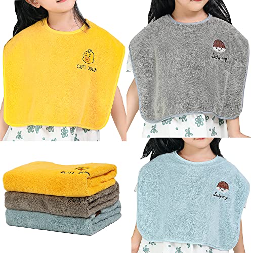 RAXIFU 3 Packed Baby Bibs for Girls or Boys Toddler Bibs for 2 4 Years Kids eating the Size 16 x20 Waterproof Baby Feeding Bibs Gift Box Packaging blue yellow grey 0 belly baby and beyond