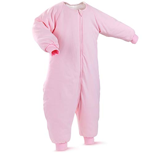 RESTCLOUD Baby Sleep Bag with Feet Winter Wearable Blanket with Legs Sack for Toddler Thicken 25 TOG 18 36 Months Medium Pink 0 belly baby and beyond