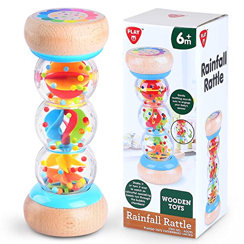 Rainmaker 7 inch Wooden Rain Stick Montessori Toys for Babies 6 12 MonthsBaby Rattle Shaker Sensory Developmental ToyRaindrops Musical Instrument Baby Musical Toys for 1 Year Old Toddler Kids 0 belly baby and beyond