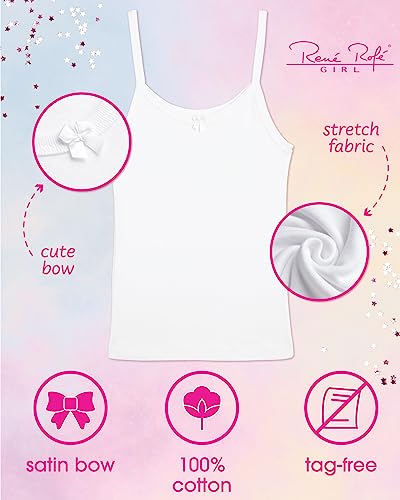 Rene Rofe Girls Undershirt 100 Cotton Cami Camisole Tank Top 6 Pack 2T 14 0 0 belly baby and beyond