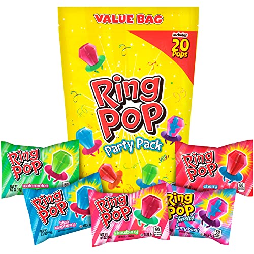 Ring Pop Individually Wrapped Bulk Lollipop Variety Party Pack 20 Count Lollipop Suckers w Assorted Flavors Fun Candy for Birthdays and Celebrations 0 belly baby and beyond