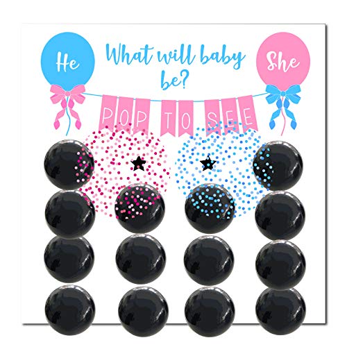 Rool Gender Reveal IdeasParty Supplies Game Pack Gender Reveal Dart Board Game Balloon for Girl or Boy Decoration Balloons Confetti Pink Blue and Black Gender Reveal Balloons 0 belly baby and beyond