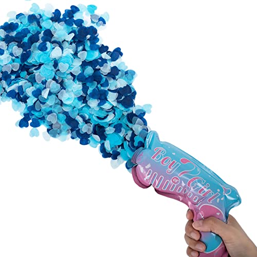 SANERYI Gender Reveal Confetti Balloon Salute Gun He or She Set of 10 Baby Boy or Girl Party Supplies Decoration 10 Blue 0 belly baby and beyond