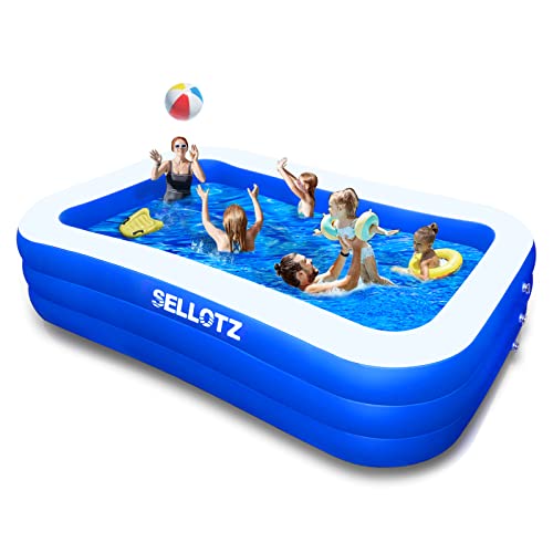 SELLOTZ Inflatable Pool for Kids and Adults 120 X 72 X 22 Oversized Thickened Family Swimming Pool for Toddlers Outdoor Garden Backyard Summer Water Party 0 belly baby and beyond