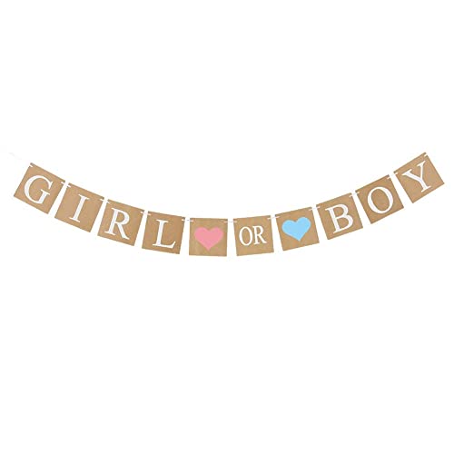 SUNBEAUTY Boy or Girl Banner Baby Shower Decorations Gender Reveal Bunting Flag Baby Gender Show Party Favors Pregnancy Announcement 0 belly baby and beyond