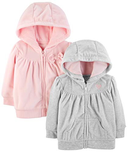 Simple Joys by Carters Toddlers and Baby Girls Fleece Full Zip Hoodies Pack of 2 0 belly baby and beyond