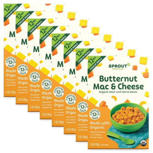Sprout Organic Baby Food Toddler Meals Macaroni Pasta with Butternut Squash Cheese Sauce 5 Oz Bowl 8 Count 0 belly baby and beyond