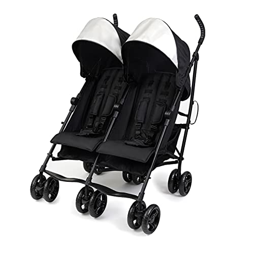 Summer Infant 3Dlite Double Convenience Lightweight Double Stroller for Infant Toddler with Aluminum Frame Two Large Seats with Individual Recline Extra Large Storage Basket Black 0 belly baby and beyond