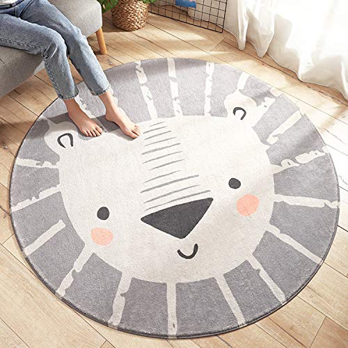 TEALP Kids Play Mat 4ft Round Area Rugs Lion Nursery Rug Soft Plush Game Baby Girls Boys Crawling Mat Non Slip Tufted Throw Carpet for Nursery Decor Bedroom Best Shower Gift Grey 0 belly baby and beyond