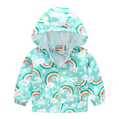 TUIJI Toddler Boys Girls Cartoon Print Zip Jacket Hooded Trench Lightweight Kids Coats Windbreaker Casual Outerwear 0 2 belly baby and beyond